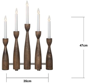 Decorațiune luminoasă de Crăciun în culoare naturală închisă cu alimentare la priză Midja 2.0 – Star Trading