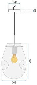 Lampă suspendată Design - BLUE SMOKE