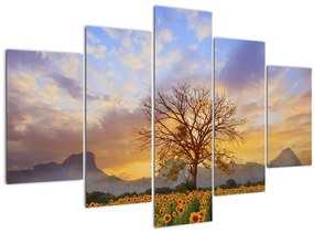 Tablou - Peisaj cu floarea soarelui (150x105 cm)