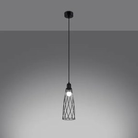 Lustră pe cablu Sollux SL.1165 SUBA 1xE27/15W/230V negru