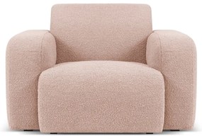 Fotoliu roz cu tapițerie din stofă bouclé Molino – Micadoni Home