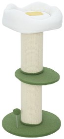 PawHut Ansamblu pentru Pisici, din Sisal și Pat în Formă de Floare Verde, 92cm | Aosom Romania