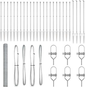 vidaXL Stâlp de gard. Argintiu 50 x 1,6 m (plasă de 13 mm) Oțel