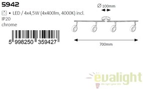 Lustra aplicata cu 4 spoturi LED Zora 5942 RX