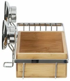 Raft din bambus cu suport pentru săpun Compactor Bestlock SPA Bamboo, 27,3 x 15 x 13,5 cm