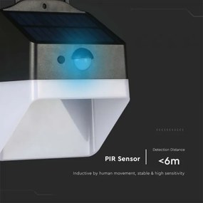 LED lampă solară de perete cu senzor, 2W, 3,7V, 4000K, IP65, 1200 mAh