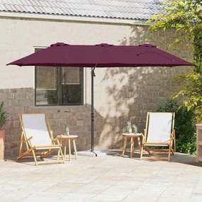 vidaXL Parasol cu braț cantilever pentru grădină Roșu bordo