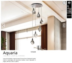 Lustra cu 6 Pendule LED design modern decorativ Aquaria crom