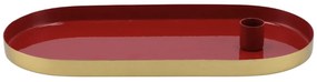 Sfesnic oval metalic MARAKESH 30cm, rosu