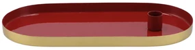 Sfesnic oval metalic MARAKESH 30cm, rosu
