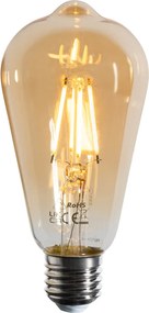 Set de 5 becuri LED cu filament E27, reglabile, ST64, aurii, 4,5 W, 450 lm, 2200 K