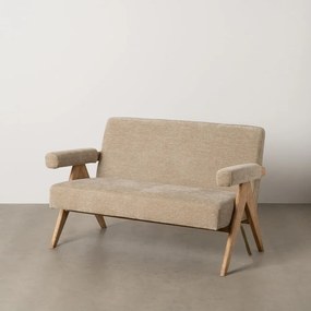 Canapea bej cu tapițerie din chenille 134 cm Rest – Ixia