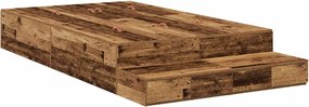 vidaXL Cadru de pat cu depozitare Lemn Vechi 120 cm Lemn compozit