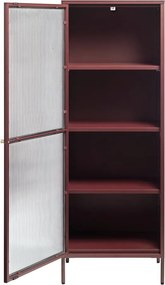 Vitrină roșie din metal 58x160 cm Bronco – Unique Furniture
