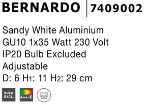 Spot aplicat, directionabil BERNARDO alb NVL-7409002