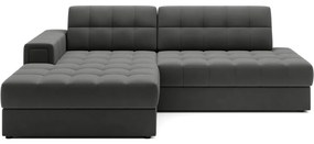 Colțar taupe extensibil cu tapițerie din catifea (cu colț pe partea stângă/cu șezlong) Blezalt – ELTAP