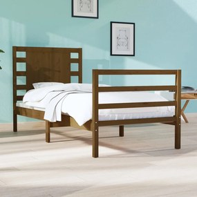 3104246 vidaXL Cadru de pat Small Single 2FT6 maro miere, 75x190 cm lemn masiv