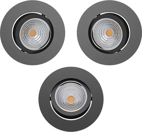 Eglo 902281 – Set 3× LED SALICETO, plafonieră dimabilă, 6,4W, 230V, Ø8,8 cm, negru