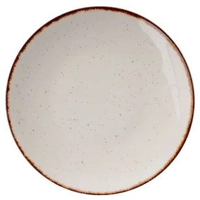 Set de veselă, 24 piese, porțelan, bej/maro