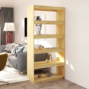 Bibliotecă/separator cameră, 80x35x167 cm, lemn masiv de pin