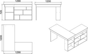 Birou Cilo White și Atlantic Pine