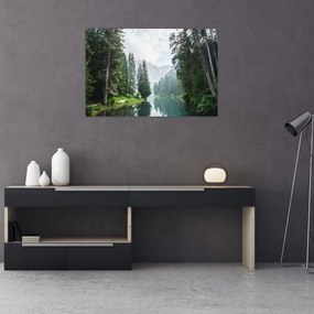 Tablou lacului în pădure (90x60 cm)