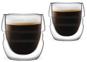 Set de 2 pahare cu pereți dubli Vialli Design Sferico, 70 ml