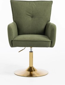 HR250N Scaun Zsályazöld Prémium Kordbársony Bază Aurie