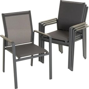 Set de scaune de grădină, gri, 90 x 56,5 x 59,5 cm, 4 b