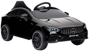 AIYAPLAY Mașină electrică pentru copii Mercedes-benz AMG CLA 45, telecomandă, viteză reglabilă (3-5 km/h), far LED muzică, negru | Aosom Romania