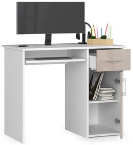 Masă PC Padma (alb + cappuccino lucios). 1068910