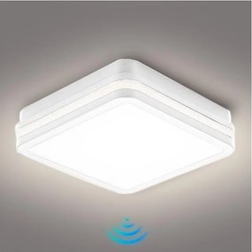 Brilagi - Corp de iluminat LED de exterior cu senzor BENE, 18 W, 230 V, 22 x 22 cm, alb, IP54