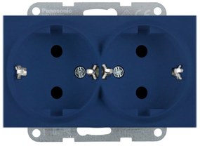 Priza dubla cu impamantare 16A, IP20, Ocean, Panasonic Karre Plus 55 Soft Touch