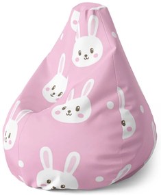 Sac de șezut Pear iepurași - pentru copii, roz