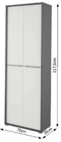 Dulap Birou RIOMA NEW TYP 05 Grafit/Alb
