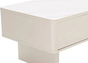 Masuta de cafea cu blat ceramic SAVOY 120cm alb