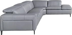 Coltar 5 locuri, Functia Relax, Sezlong Dreapta, Cowhide gri