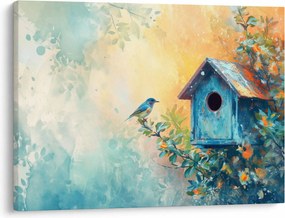 Tablou - Birdhouse, acuarelă, acuarelă (70x50 cm)