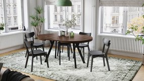 Mazzoni VITO Stejar Maro/picioare negre - MASĂ MARE ROTUNDĂ Ø110 EXTENSIBILĂ PÂNĂ LA 310 cm CU PICIOARE Y LOFT/INDUSTRIALĂ