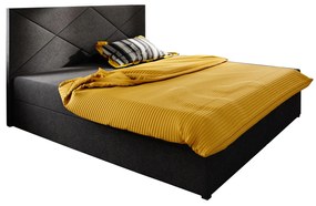 Pat matrimonial Boxspring 180 cm Fade 4 (negru) ( cu saltea și sp. depozitare). 1046525
