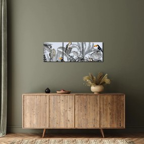 Tablou - Jungla ilustrată (cu ceas) (90x30 cm)