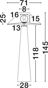 Lampa de podea din ratan sintetic pentru exterior Plom negru
