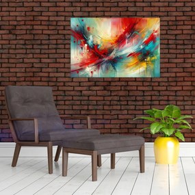 Tablou – Abstracție cu roșu (90x60 cm)