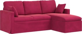 vidaXL Canapea Roșu Vin 198 x 134 x 80 cm Catifea