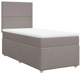 3291104 vidaXL Pat box spring cu saltea, gri taupe, 80x200 cm, textil