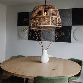 Lampă suspendată inteligentă din ratan 49 cm inclusiv Wifi G95 - Michelle