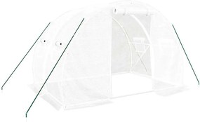 vidaXL Seră cu un cadru din oțel, alb, 6 m², 3x2x2 m