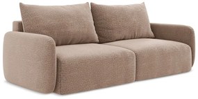 Canapea maro deschis extensibilă/cu spațiu de depozitare 238 cm Kalena – Makamii