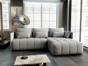 Colțar extensibil dumonde cu ladă de depozitare si sezut confortabil din spuma high-density, Malta Enjoy Grey II 235x185 cm