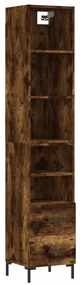 3189770 vidaXL Dulap înalt, stejar fumuriu, 34,5x34x180 cm, lemn prelucrat